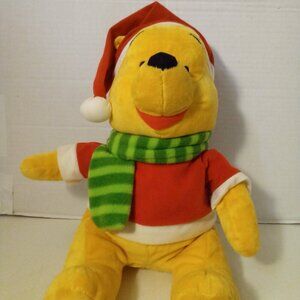 Winnie The Pooh Christmas Santa Hat Plush 18" Holiday Stuffed